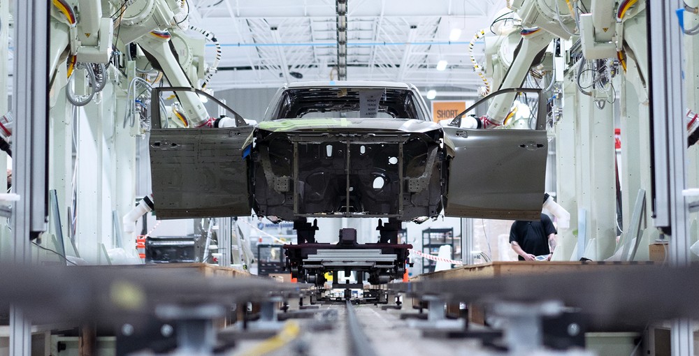 Painting robot in an automobile factory